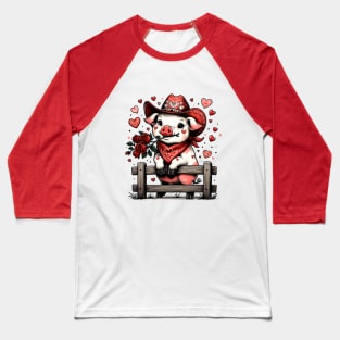 Howdy Pig Valentines Day Baseball T-Shirt